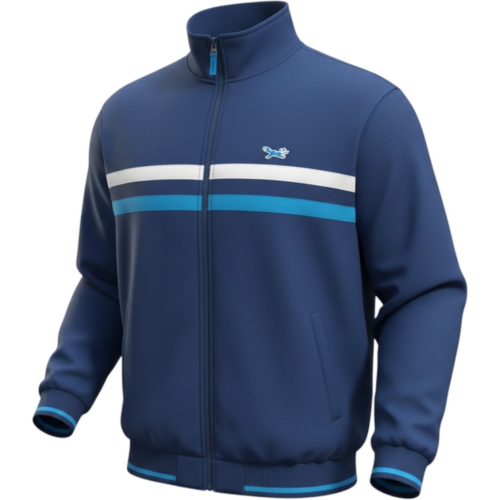 RETRO FOX Track‎ Jacket Full Zip Blue Athletic Sportswear Retro Style Size XL